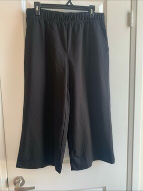 Reitmans Black Wide-Leg Culotte Pull-On Pants